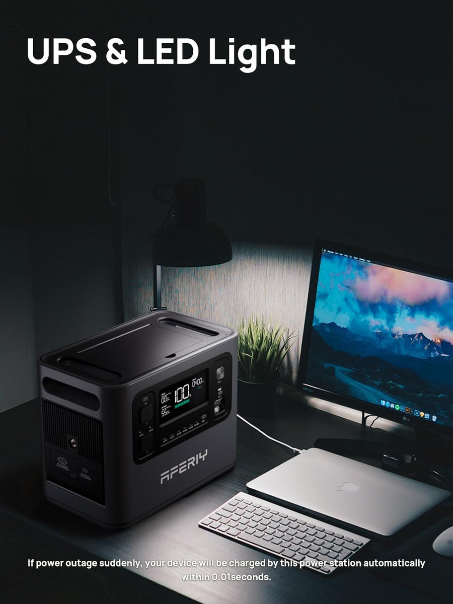 Power Station Portatile AFERIY 800W 512Wh - Batteria LiFePO4, Ricarica In 1 Ora, 230V AC, Per Campeggio, Emergenza Casa