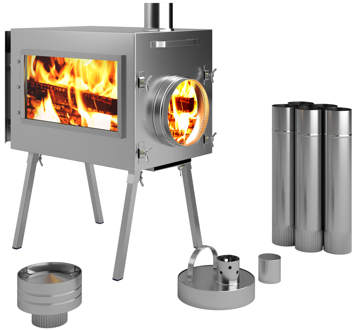 Large Wood Stove With Fire-Resistant Glass Caminus L FREE SHIPPING, NO US  SALES TAX! | Off Grid Trek