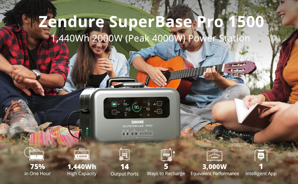 Zendure SuperBase Pro Portable Power Station 1440wH / 2,000W Solar Generator - Off Grid Trek