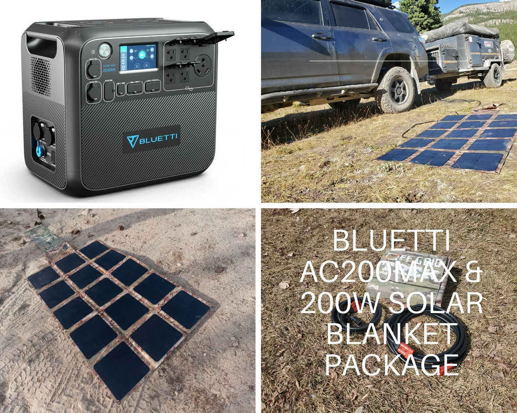 Bluetti AC200Max & 200W Solar Blanket Bundle, NO US SALES TAX!! - Off Grid Trek