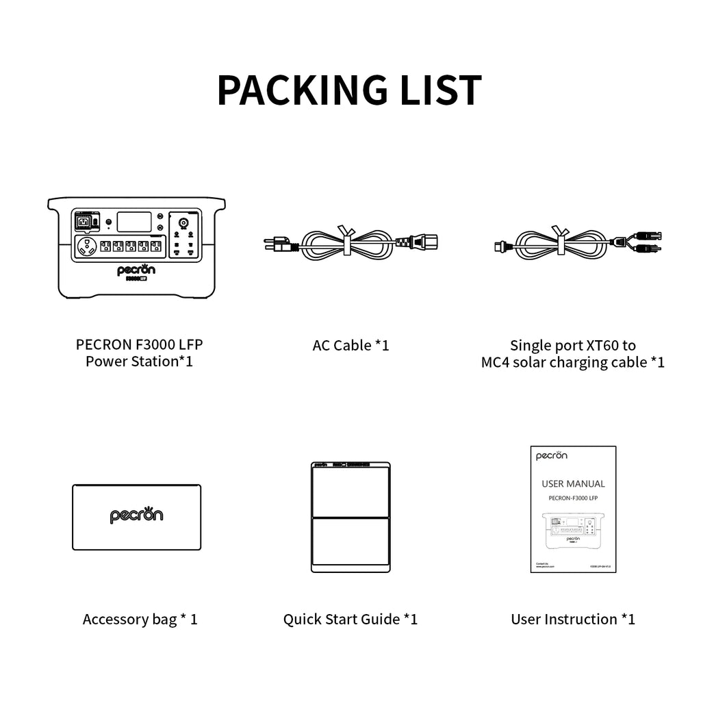 PECRON F3000LFP Portable Power Station 3600W 3072Wh, No US SALES TAX, FREE US SHIPPING!