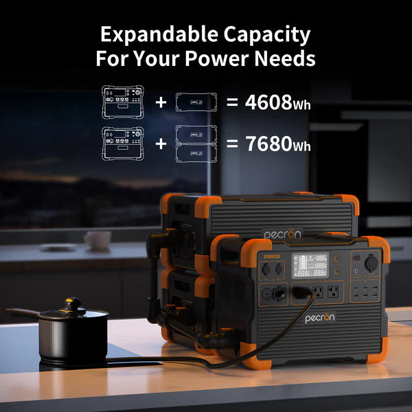 PECRON E1500LFP Expandable Portable Power Station 2200W 1536Wh No US Sales Tax, Free US Shipping! - Off Grid Trek