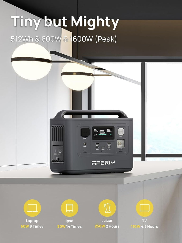 Save $330.00 Aferiy P010 800W/1600W Surge, 512Wh, No US Sales Tax! Free US Shipping!