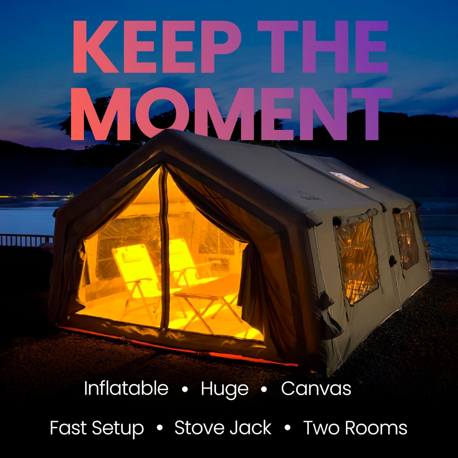 huge camping tent with rooms RBM Inflatable tent Koala 7 Khaki for 8-10 person, No US Sales Tax, Fr– Off Grid Trek