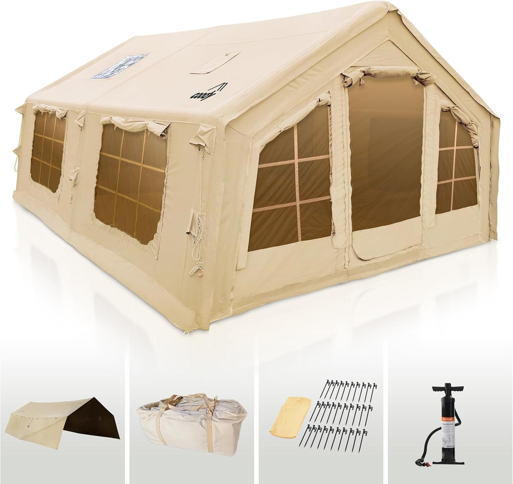 RBM Inflatable tent Koala 7 Beige for 8-10 person, No US Sales Tax, Free US Shipping! - Off Grid Trek