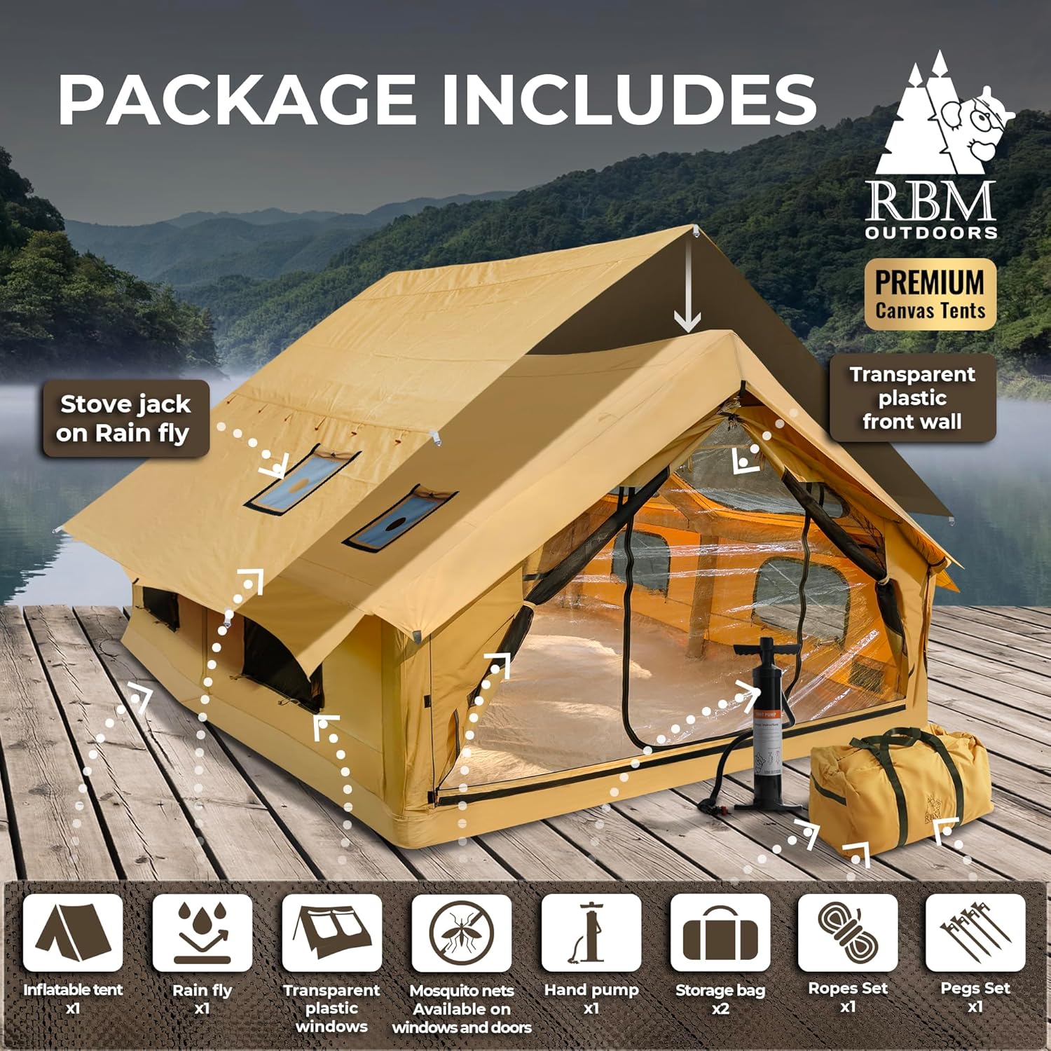 big air tent RBM Inflatable tent Panda Large for 2-6 person– Off Grid Trek