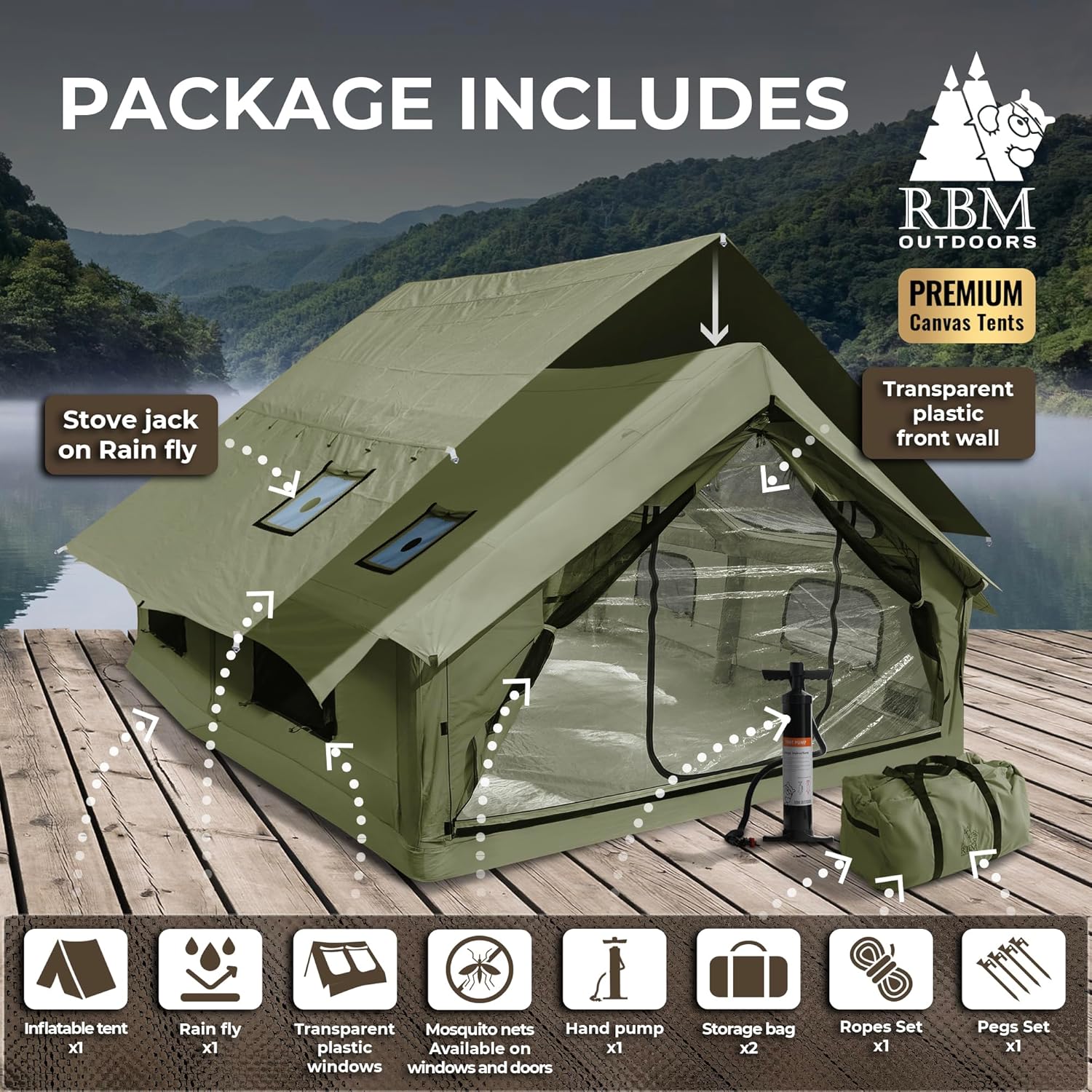tent kit dayz RBM Inflatable tent Panda Large Khaki for 2-6 person– Off Grid Trek