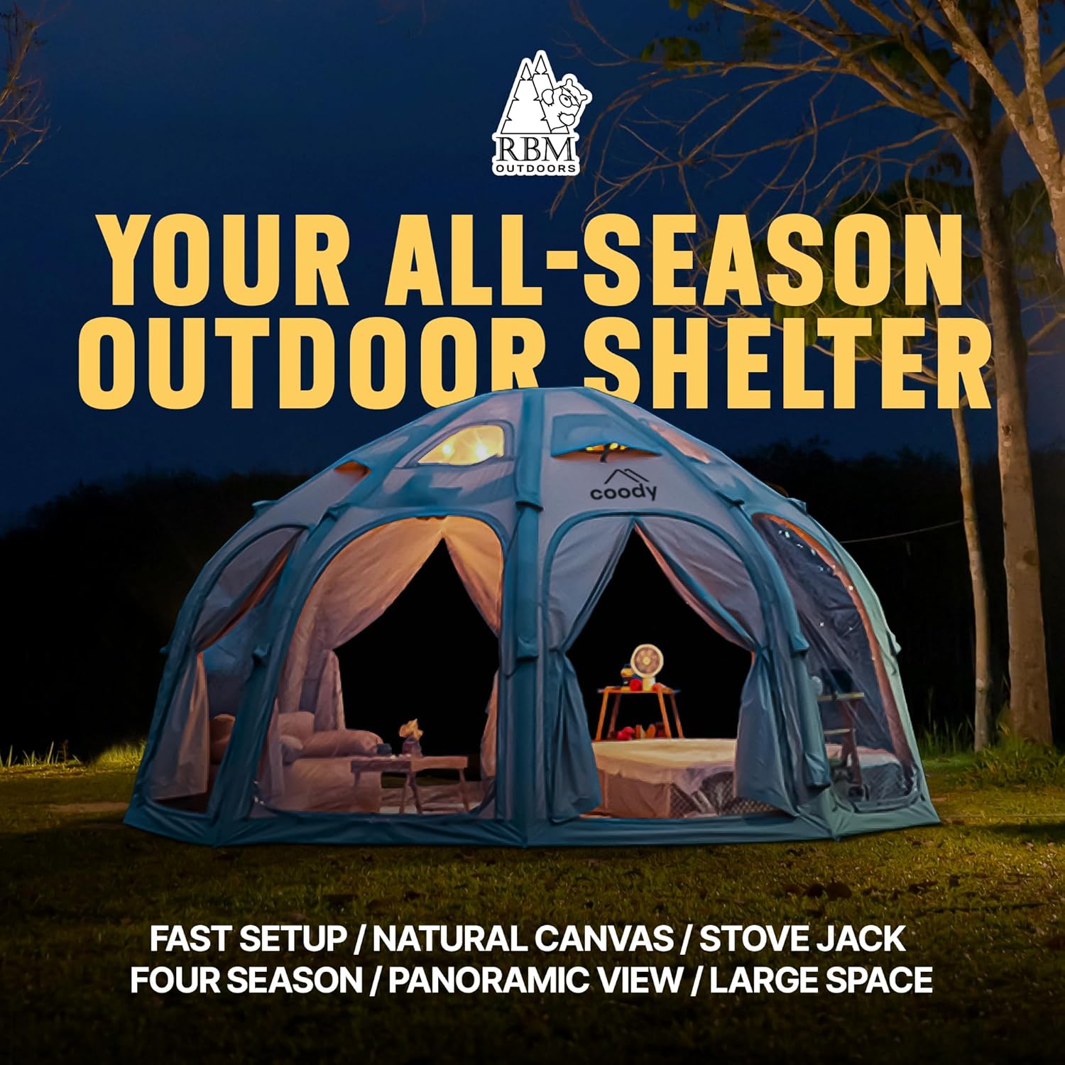 coody camping tent Inflatable tent Octopus for4 person, No US Sales Tax Free US Shipping!– Off Grid Trek