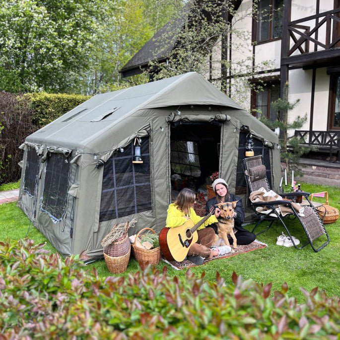 koala air tent 5 Inflatable tent Koala 5 Khaki for 2-6 person, No US Sales Tax!– Off Grid Trek