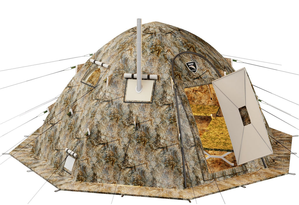 All-Season Premium Outfitter Tent with Stove Jack "UP-5". Comfort for 3-8 People FREE SHIPPING, NO US SALES TAX! - Off Grid Trek