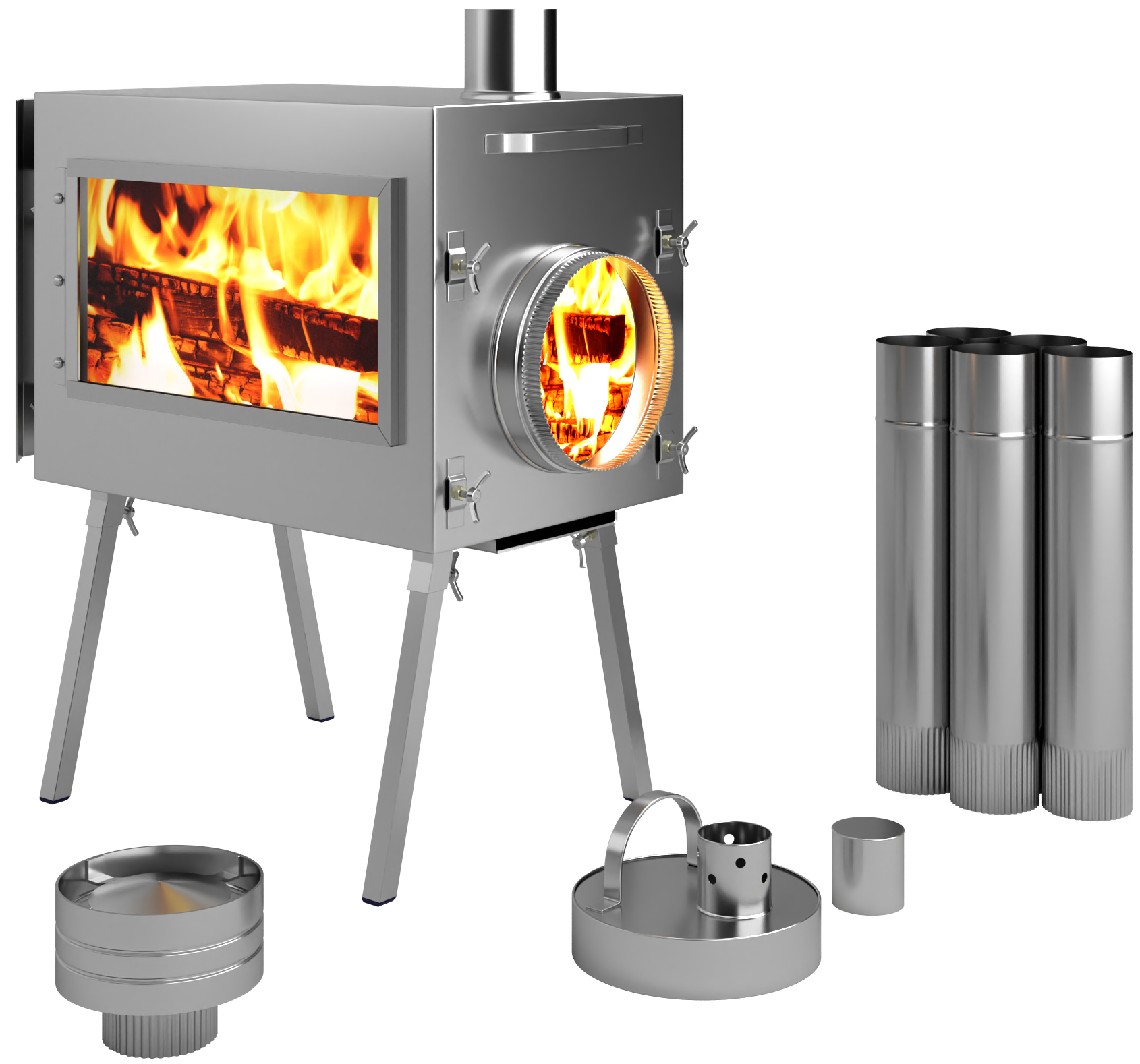 Large Wood Stove With Fire-Resistant Glass Caminus L FREE SHIPPING, NO US  SALES TAX! | Off Grid Trek