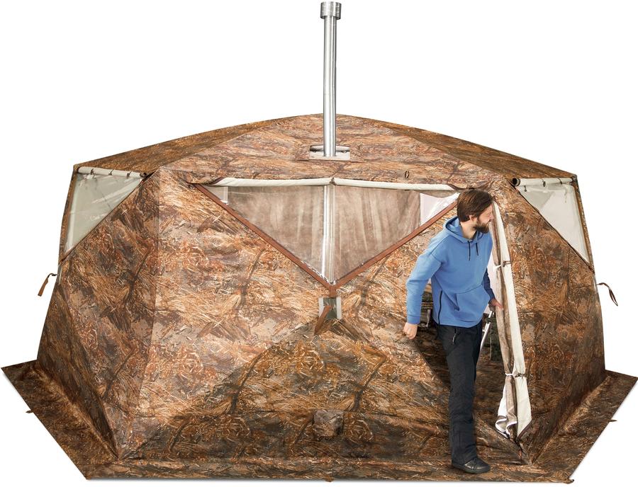 All-Season Premium Outfitter Wall Tent with Stove Jack "Hexagon". Best for 8 person., FREE SHIPPING, NO US SALES TAX! - Off Grid Trek