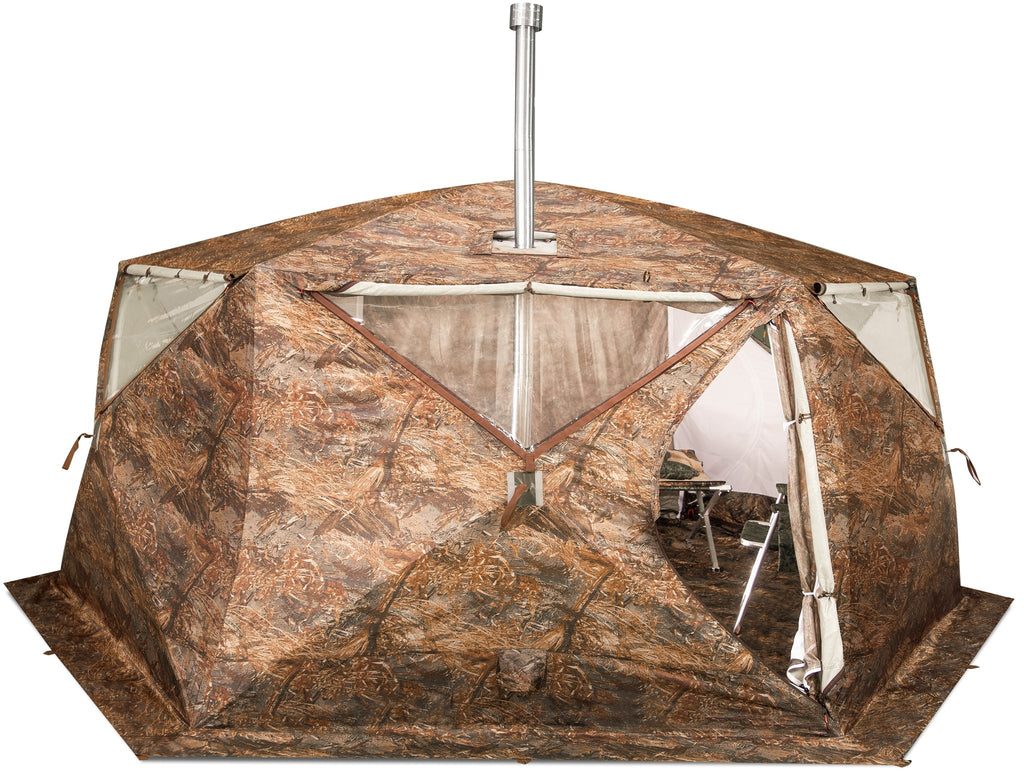 All-Season Premium Outfitter Wall Tent with Stove Jack "Hexagon". Best for 8 person., FREE SHIPPING, NO US SALES TAX! - Off Grid Trek