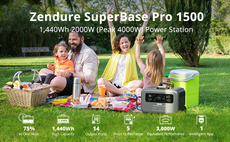 Zendure SuperBase Pro Portable Power Station 1440wH / 2,000W Solar Generator - Off Grid Trek