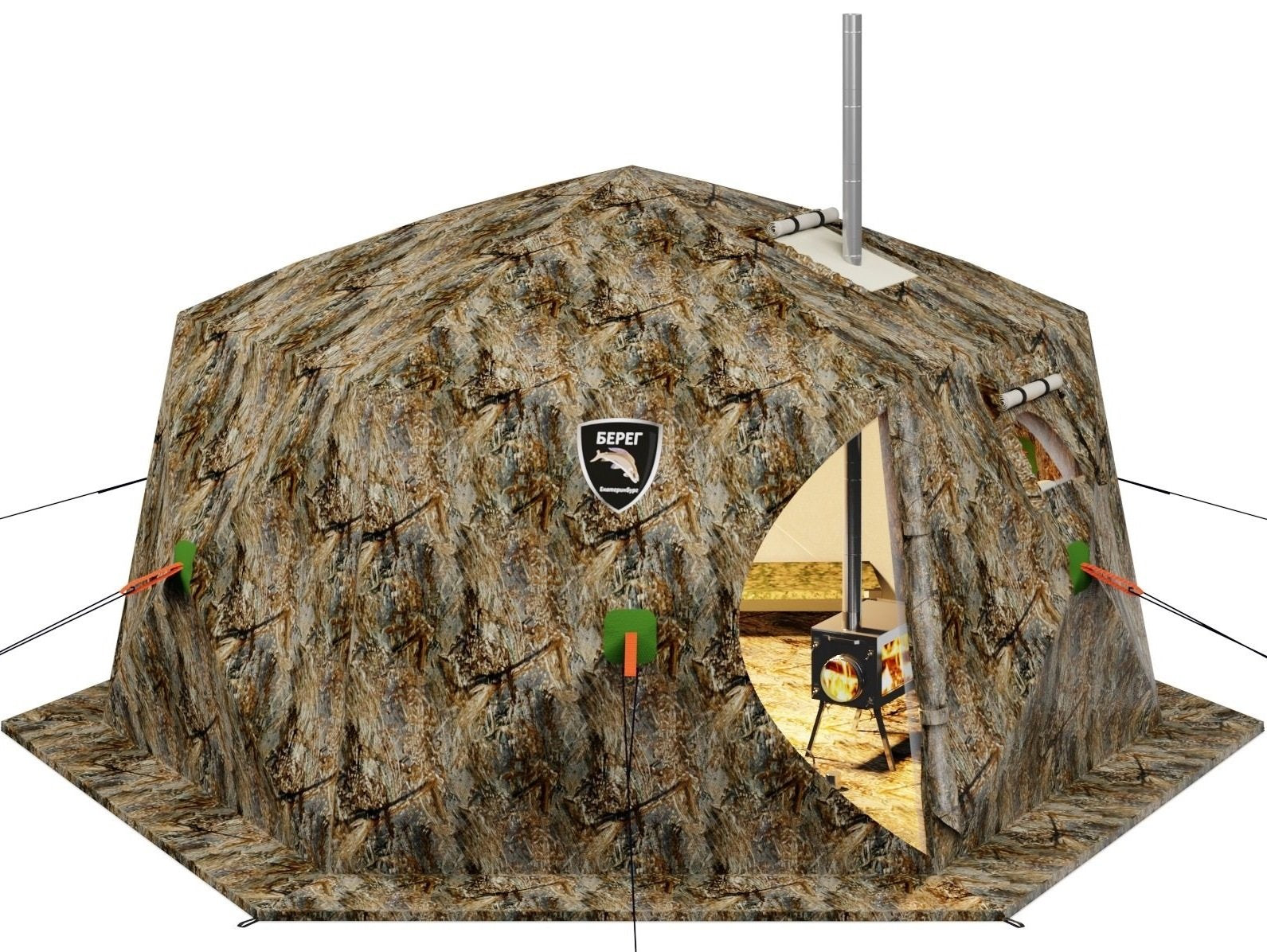 russian bear hexagon tent All-Season Premium Outfitter Wall Tent with Stove Jack "Hexagon". Best for 8 person., FREE US SHIPPING, NO US SALES TAX!