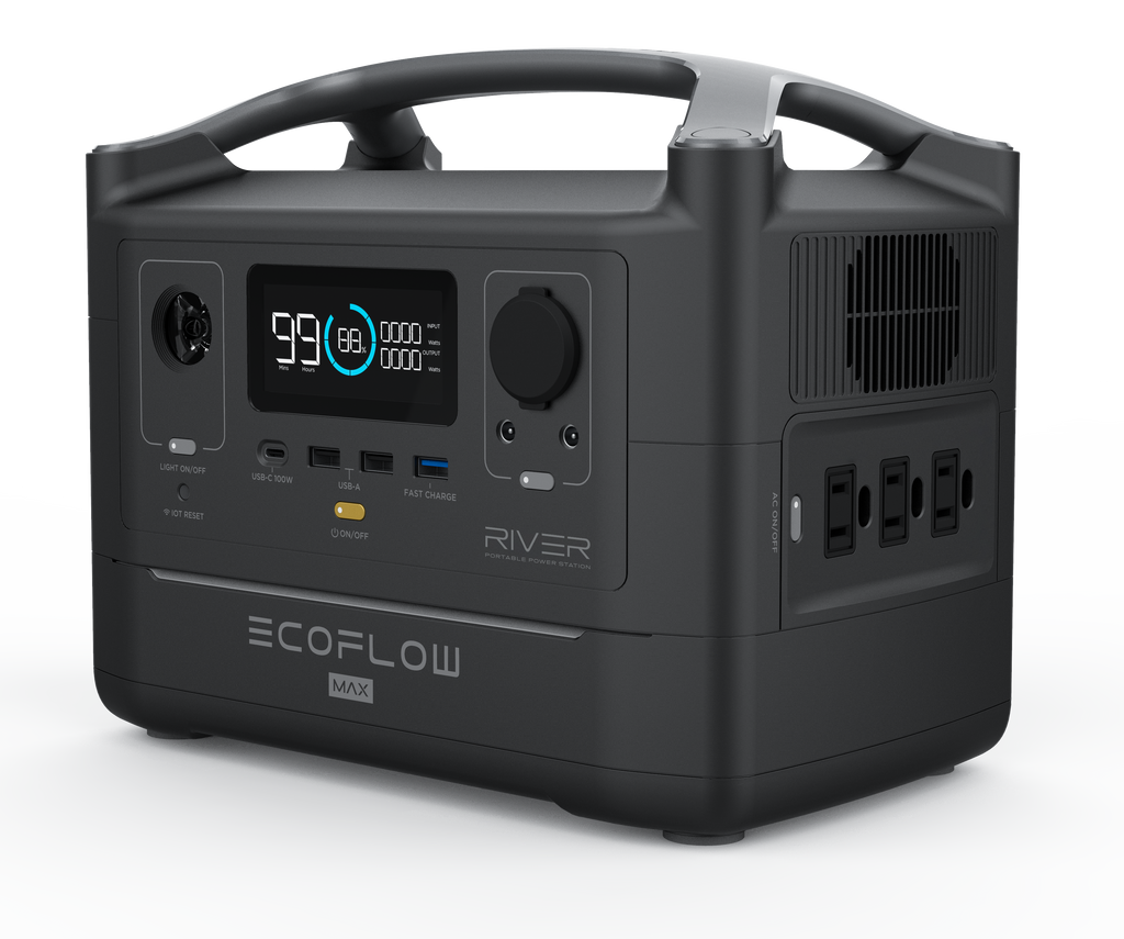 EcoFlow RIVER 600 Max | 576Wh / 600W (1200W Peak) Portable Power Station - Off Grid Trek