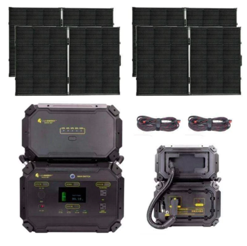 PACKAGE: SAVE 20% Lion Safari ME [GOLD] Kit 2,970Wh Solar Generator & 4 x 100W Solar Panel Suitcases, Free Shipping & no US Sales Tax! - Off Grid Trek