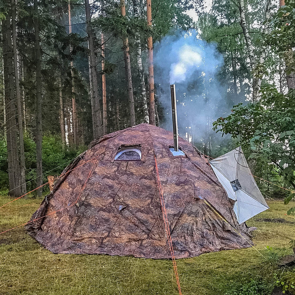 All-Season Premium Outfitter Tent with Stove Jack "UP-5". Comfort for 3-8 People FREE SHIPPING, NO US SALES TAX! - Off Grid Trek