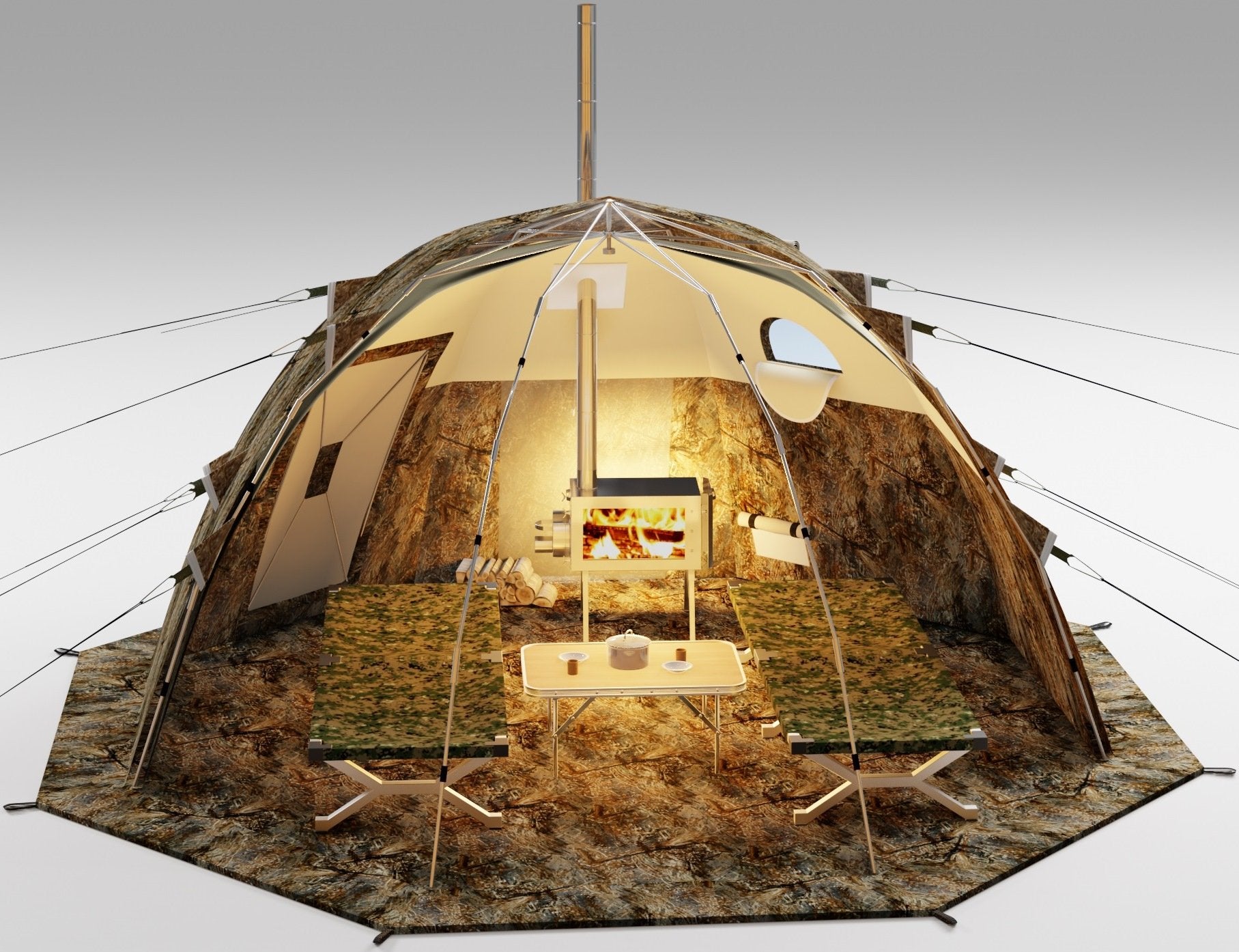 russian bear up-2 tent All-Season Tent with Stove Jack "UP-2". Best tent for 1-4 person, FREE– Off Grid Trek
