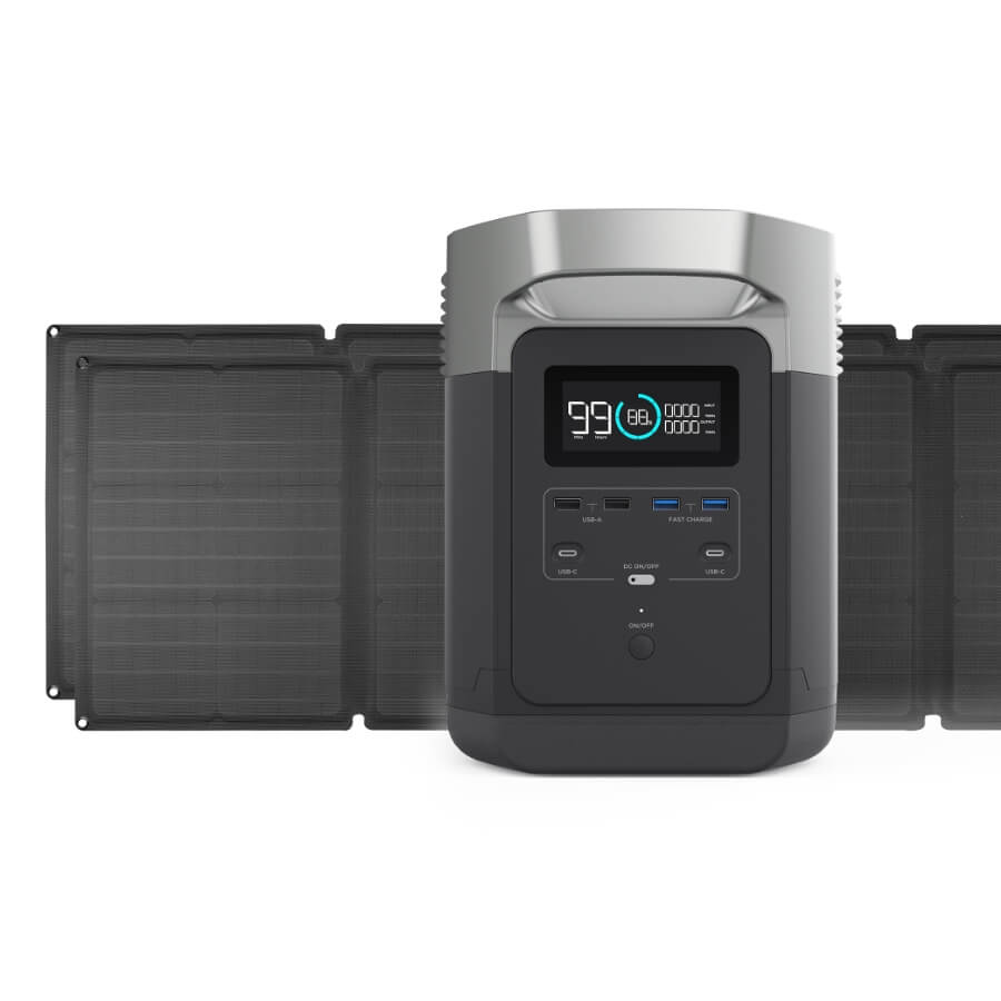 EcoFlow Delta 1800W / 1300wH + 2 x 110 Watt Flexible Solar Panels, NO US SALES TAX! + Free Shipping - Off Grid Trek