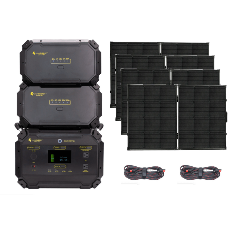 Lion Safari ME 5,000wH Solar Generator Gold Plus Kit & 4 x 100W Solar Panel Suitcases - Off Grid Trek