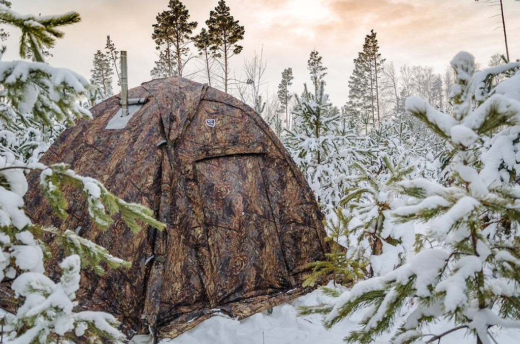 All-Season Premium Outfitter Tent with Stove Jack "UP-5". Comfort for 3-8 People FREE SHIPPING, NO US SALES TAX! - Off Grid Trek